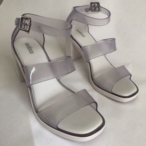 Melissa plastic white & clear heels